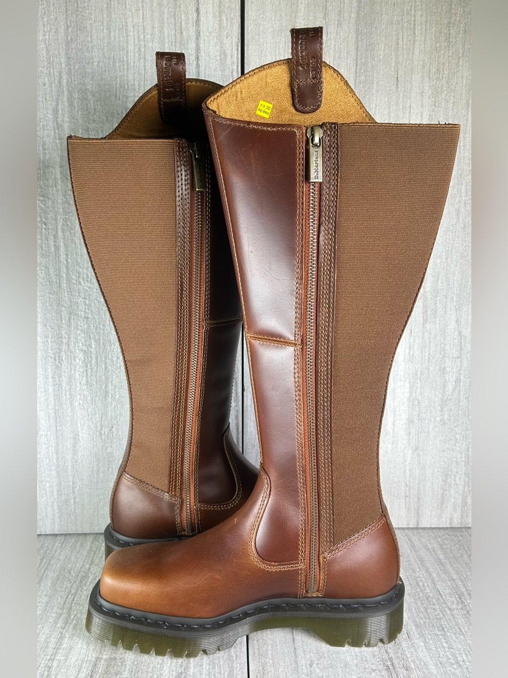 NEW Dr. Martens Docs Amaayah Hi Campus Brown Leather Riding Boots Womens Size - Picture 2 of 10
